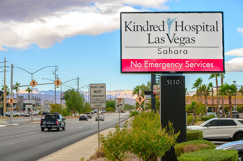 Exterior sign for Kindred Hospital Las Vegas Sahara