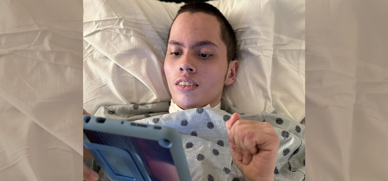 Layton McLaughlin on tablet